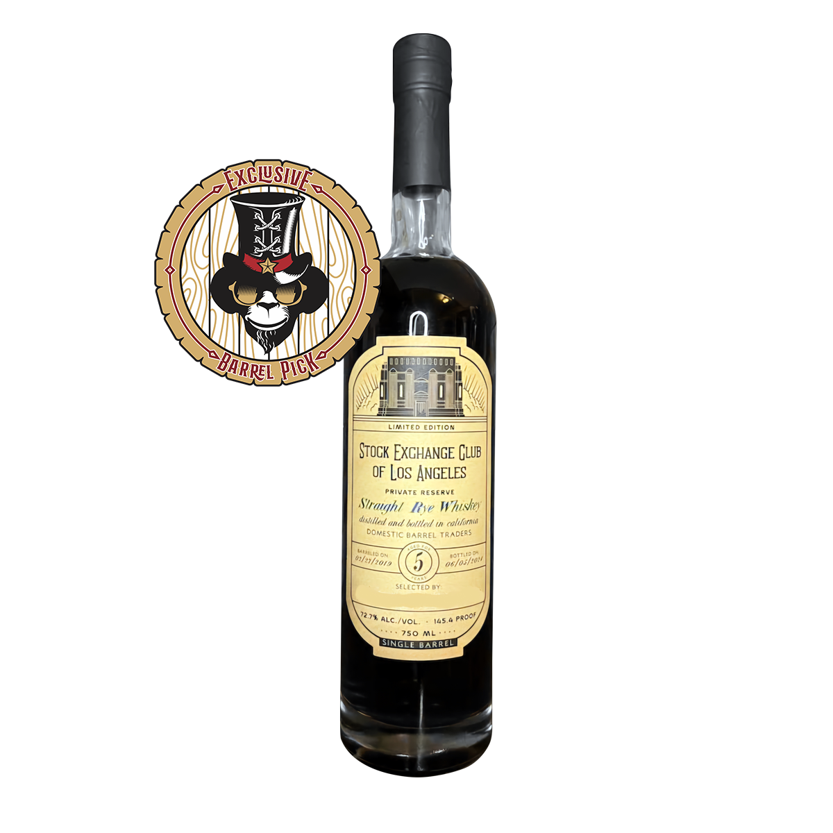 Stock Exchange Club of Los Angeles Private Reserve Straight Rye Whiske