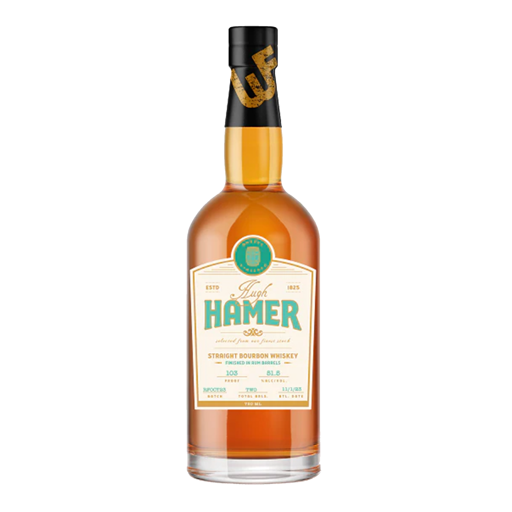 Hugh Hamer Straight Bourbon Whiskey Finished in Rum Barrels - West For