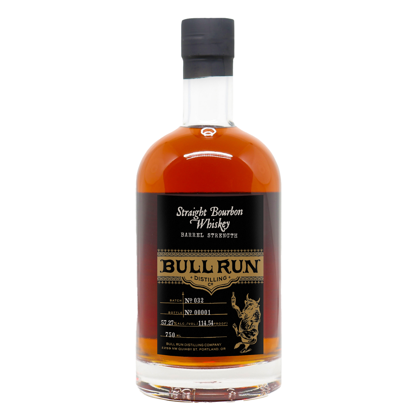 Bull Run Distilling Company's Cask Strength Straight Bourbon Whiskey