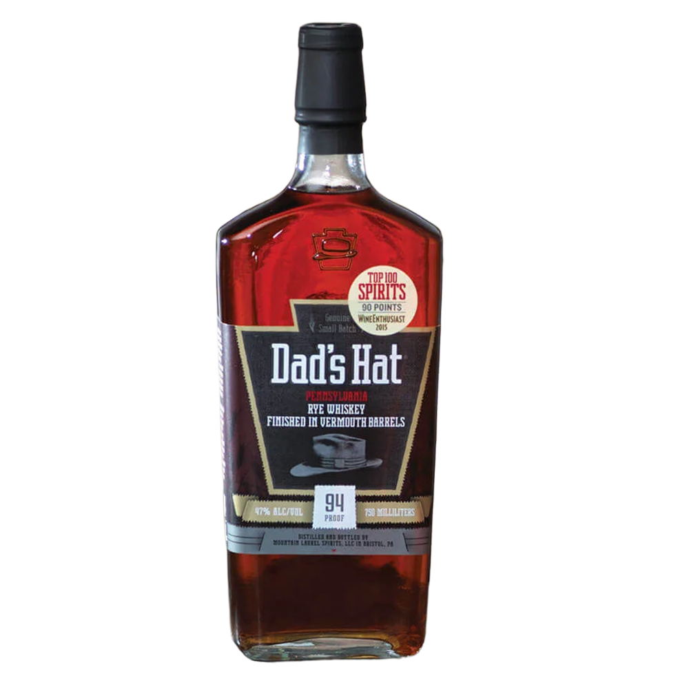 Dad's Hat Vermouth Finished Rye bottle on transparent background
